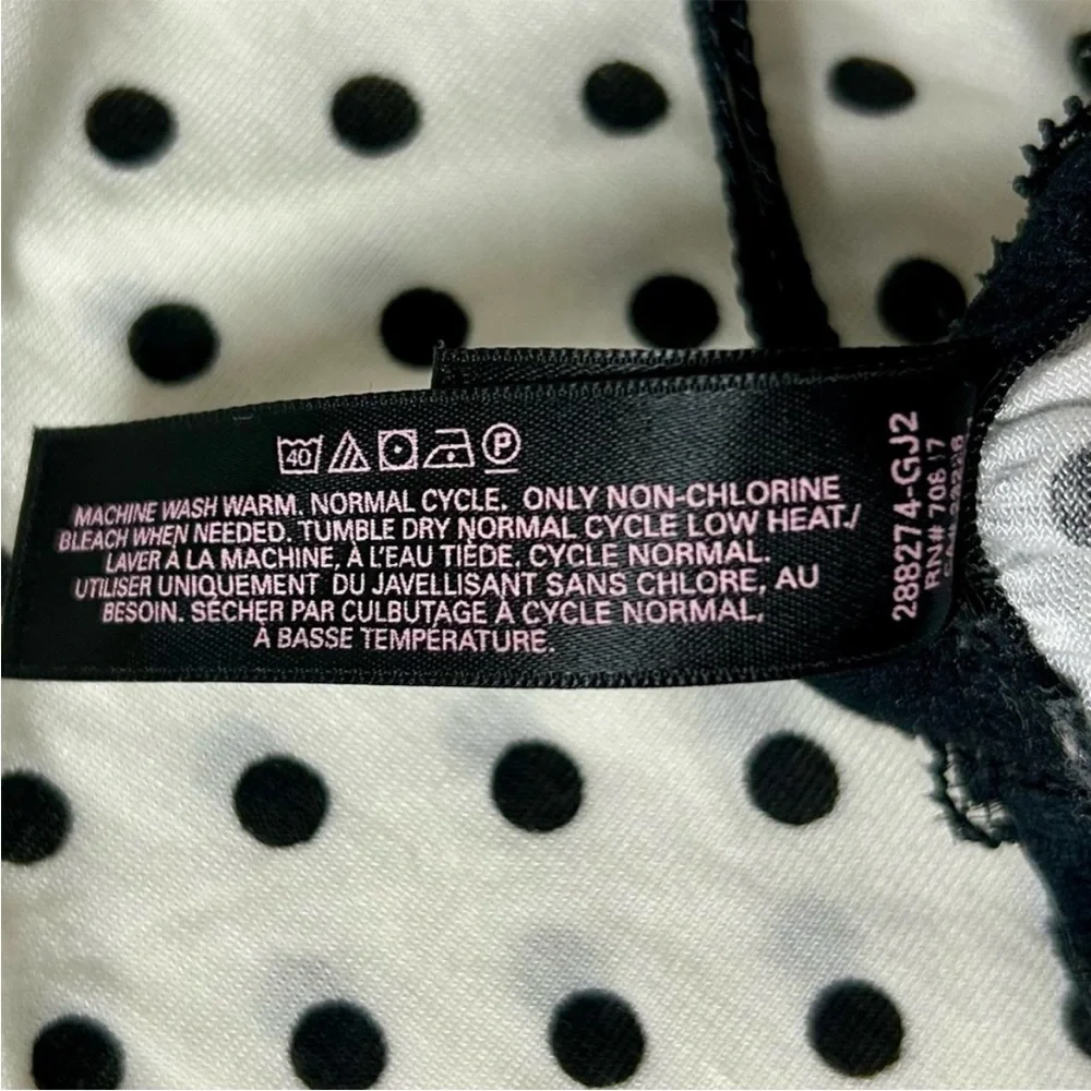 Victoria’s Secret Babydoll Nightie Medium Off-White & Black Polka Dot Lace Trim - Picture 10 of 12